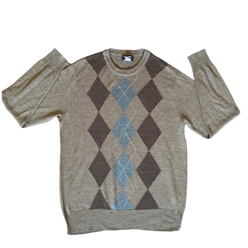 Dockers geometric argyle pattern crew neck sweater men Medium